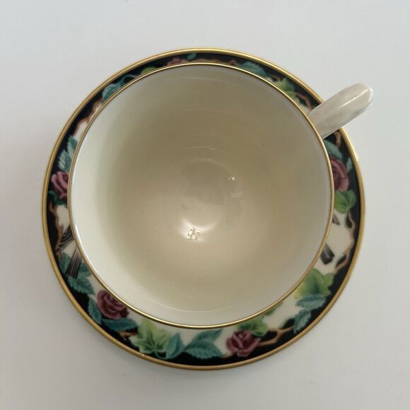 Vintage Lenox Birds of America collection 1993 Chickadee tea cup and saucer - Picture 2 of 5